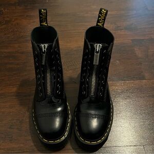 Black Dr. Martens Arcadia Leather Platform Boots